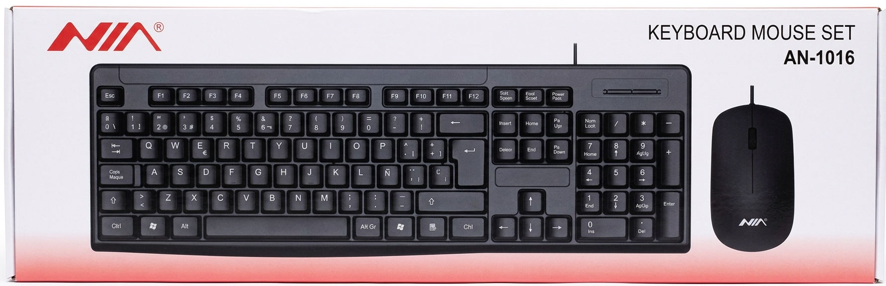 Combo Teclado USB + Mouse Nia AN-1016