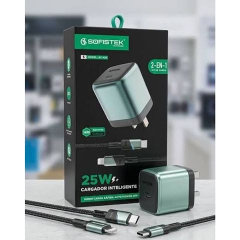 Cargador Sofistek PD 25W con Cable Tipo-C a iPhone — foto 1 de 2