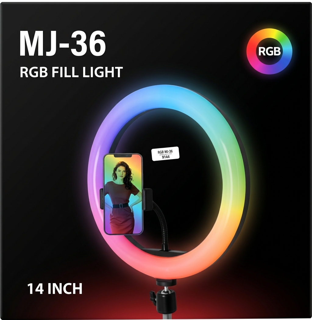Trípode con Aro de Luz Rgb MJ-36 36cm